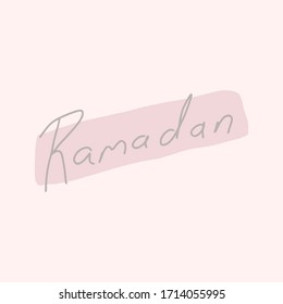 Ramadan . Ramadan kareem, mubarak typography. Simple typography for greeting cards. Islamic holiday. Happy Ramadan. Ramadan calligraphy. Month of fasting for muslims on white background EPS Vector 