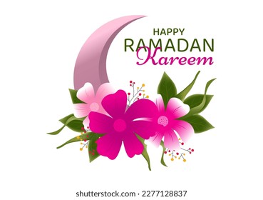 Ramadan Kareem or Mubarak Vector Illustration with Mosque, Moon and Lantern in Islamic Celebration Template Background Style Design