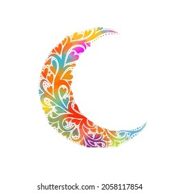 Ramadan Kareem. Multicolored Moon. Vector illustration