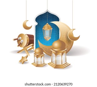 Ramadan kareem muslim concept illustration