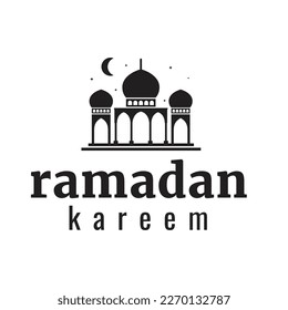 ramadan kareem muslim culture celebration month religious logo design abstract vector illustration