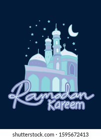 ramadan kareem is muslim event, background with doodle style vector illustration.