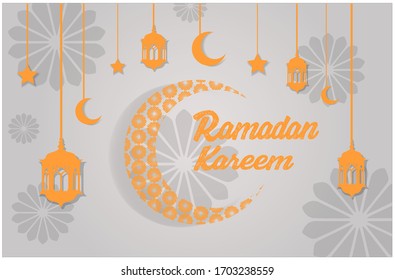 Ramadan Kareem - Muslim holiday of Faith, On a white background, Vector illustration.