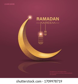 ramadan kareem muslim religion holy month greeting card flat copy space vector illustration