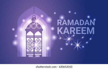 Ramadan Kareem Muslim Religion Holy Month Flat Vector Illustration