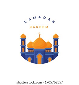 Ramadan Kareem. Muslims Celebration. Logo Mosque Flat Illustration