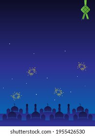 Ramadan Kareem night sky background, ramadan concept, vector illustration