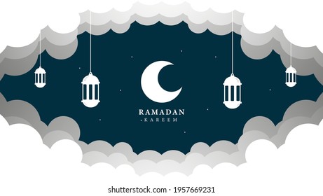 Ramadan Kareem Night View Background for Wallpaper, Web,Banner, and etc.