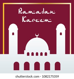 Ramadan kareem or Noble Ramadan in English poster design. Ramadan and Islamic theme greeting card and poster design template.