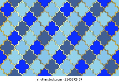 Patrón Noble Ramadan Kareem. Patrón marrón. 1001 Noche árabe. Mosaico Mubarak Persa. Ornamento tradicional musulmán de linternas. Diseño de la ventana de la mezquita. Elegante Patrón Marroquí Sin Mar.