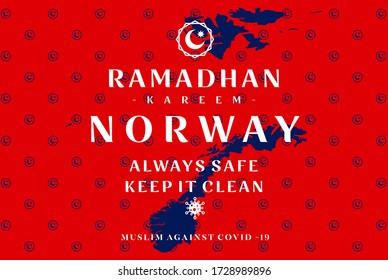 Ramadan Kareem Norway Always Safe Keep It Clean. World Campaign Wallpaper Background Against Covid 19 Pandemic