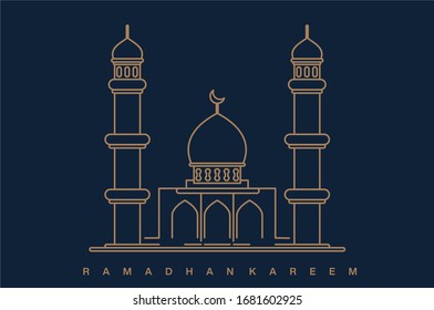 Ramadan Kareem on Black Background