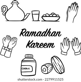 Ramadan Kareem outline vector element