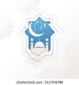 Ramadan kareem paper cut vector art. Suitable for social media post