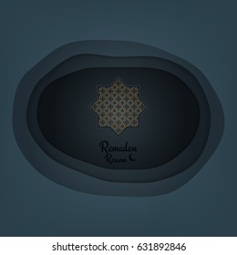 Ramadan Kareem. Paper cut vector background for islamic holiday