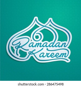 ramadan kareem papercut typhography