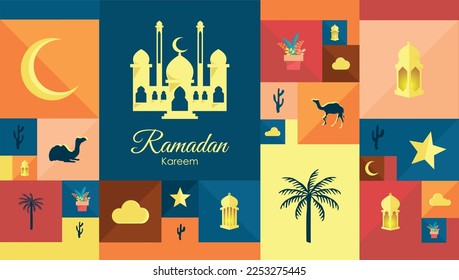 Ramadan Kareem Pattern Elements Background