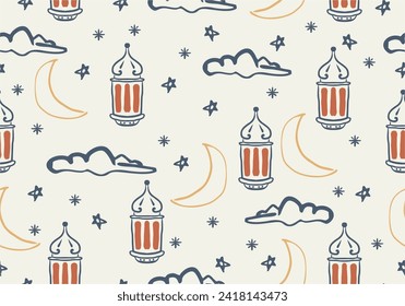Patrón Ramadan Kareem textil, coberturas vacacionales. Tarjeta de felicitación islámica, plantilla de banner.