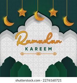 Ramadan Kareem Poster Hintergrund. Ramadan Kareem Grußkarte. Vektorgrafik