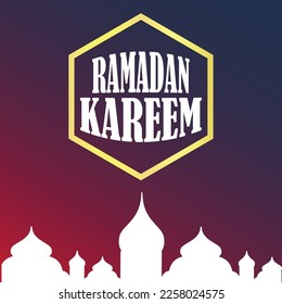 Ramadan Kareem poster background vector illustration design Greeting Card. Social Media post template Ramadhan Mubarak. Happy  Holy Ramadan. Month of fasting for Muslims