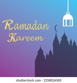 Ramadan Kareem poster background vector illustration design Greeting Card. Social Media post template Ramadhan Mubarak. Happy  Holy Ramadan. Month of fasting for Muslims