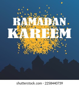 Ramadan Kareem poster background vector illustration design Greeting Card. Social Media post template Ramadhan Mubarak. Happy  Holy Ramadan. The month of fasting for Muslims