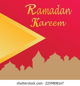 Ramadan Kareem poster background vector illustration design Greeting Card. Social Media post template Ramadhan Mubarak. Happy  Holy Ramadan. The month of fasting for Muslims