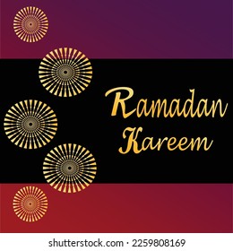 Ramadan Kareem poster background vector illustration design Greeting Card. Social Media post template Ramadhan Mubarak. Happy  Holy Ramadan. The month of fasting for Muslims