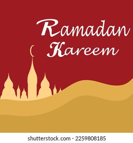 Ramadan Kareem poster background vector illustration design Greeting Card. Social Media post template Ramadhan Mubarak. Happy  Holy Ramadan. The month of fasting for Muslims