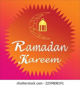 Ramadan Kareem poster background vector illustration design Greeting Card. Social Media post template Ramadhan Mubarak. Happy  Holy Ramadan. The month of fasting for Muslims