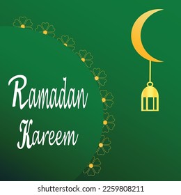 Ramadan Kareem poster background vector illustration design Greeting Card. Social Media post template Ramadhan Mubarak. Happy  Holy Ramadan. The month of fasting for Muslims