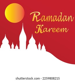 Ramadan Kareem poster background vector illustration design Greeting Card. Social Media post template Ramadhan Mubarak. Happy  Holy Ramadan. The month of fasting for Muslims