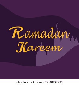 Ramadan Kareem poster background vector illustration design Greeting Card. Social Media post template Ramadhan Mubarak. Happy  Holy Ramadan. The month of fasting for Muslims
