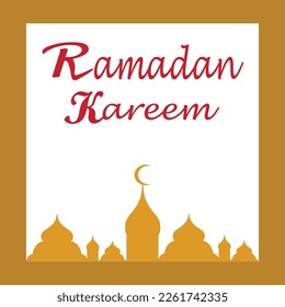 Ramadan Kareem poster background vector illustration design Greeting Card. Social Media post template Ramadhan Mubarak. Happy Holy Ramadan. The month of fasting for Muslims