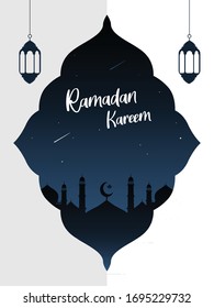 Ramadan Kareem Poster with Beautiful Lantern