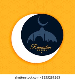 ramadan kareem poster design in flat color style