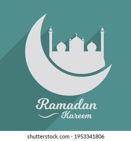 Ramadan Kareem poster, flyer design template, flat illustration vector