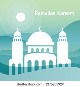 Ramadan kareem poster illustration.Ramadan is the ninth month of the Islamic calendar,and is observed by Muslims worldwide as a month of fasting to commemorate the first revelation of the Quran.