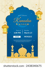 Ramadan Kareem poster invitation vector illustration. flyer Design