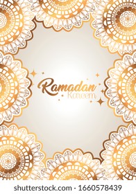 ramadan kareem poster with mandalas decoration vector illustration design