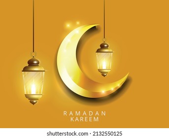 Ramadan Kareem Poster with Ornate Crescent Moon
