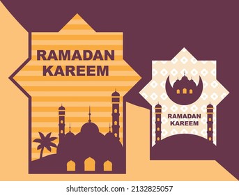 Ramadan Kareem Poster with Ornate Crescent Moon