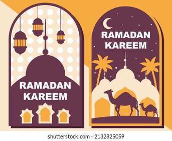 Ramadan Kareem Poster with Ornate Crescent Moon