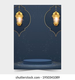 ramadan kareem Poster-Vorlage mit Podium. ramadan Poster für die Förderung.