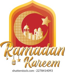 Ilustración del vector de póster de Ramadan Kareem