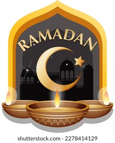 Ramadan Kareem Poster Vector illustration