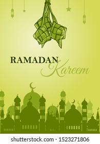 Ramadan Kareem posters or invitations design. Ramadan Kareem background template. Vector illustration.