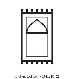 Ramadan kareem prayer mat vector line icon. template, greeting card, app, web, mobile, arabic, islam, and more. eps 10

