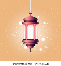 ramadan kareem purple lantern hanging