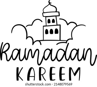Ramadan Kareem Quotes. Ramadan Eid Lettering Quotes For Printable Poster, Tote Bag, Mugs, T-Shirt Design.
